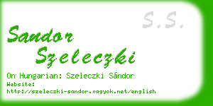 sandor szeleczki business card